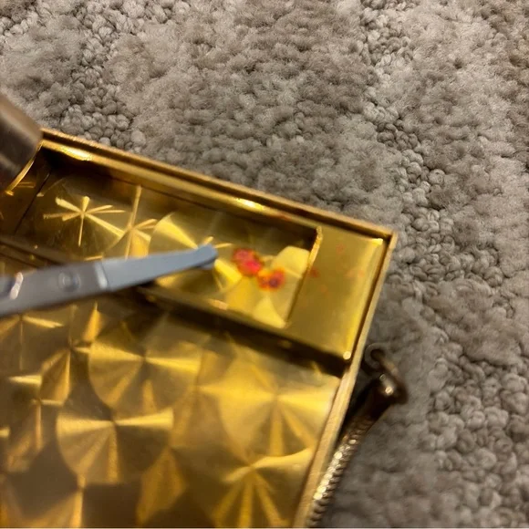 Vintage 1950’s Mother Of Pearl Brass Cosmetic Comb Lipstick Compact Case Purse - Picture 6 of 13